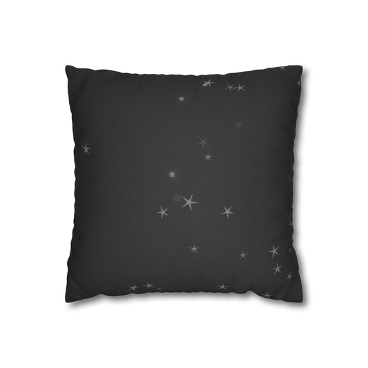 Starry Night Black Decorative Pillowcase — Sparkling Minimal Accent