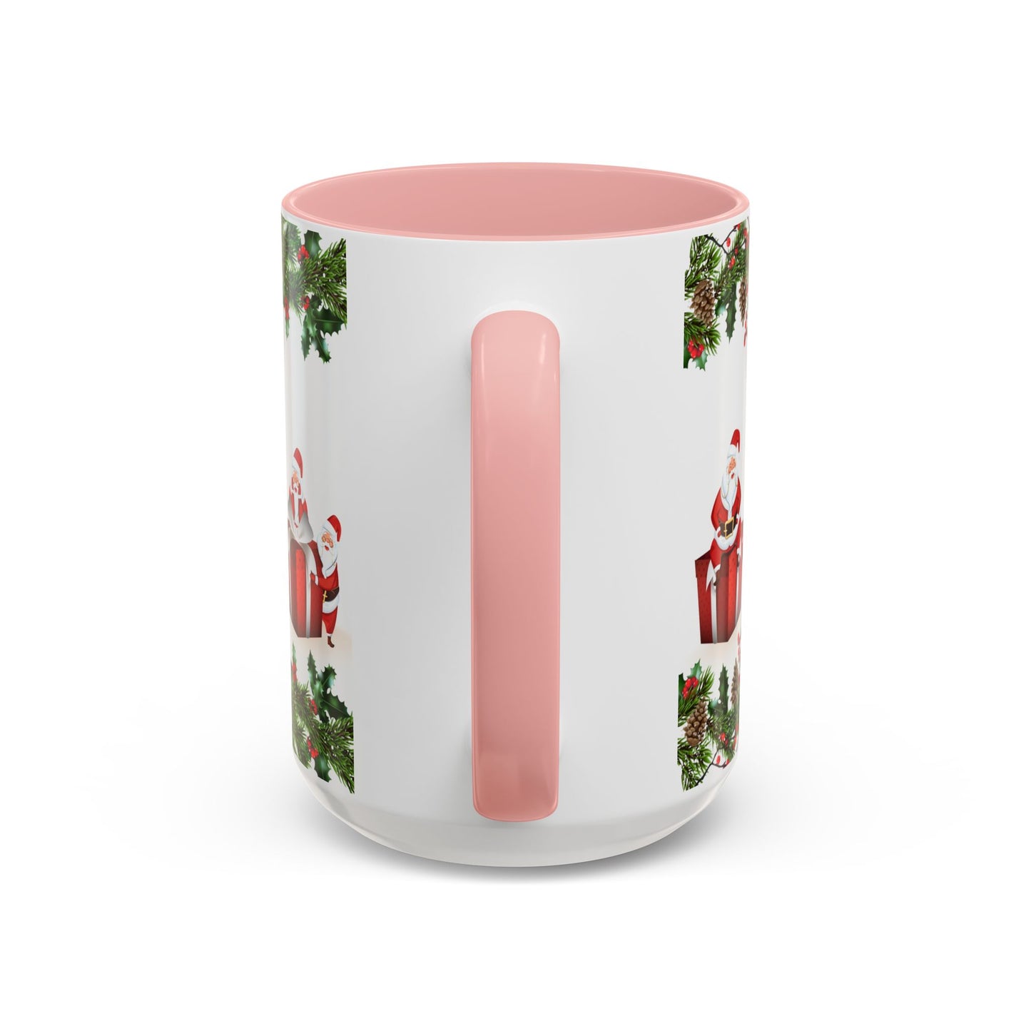 Christmas Santa Pattern Accent Coffee Mug (11/15oz)