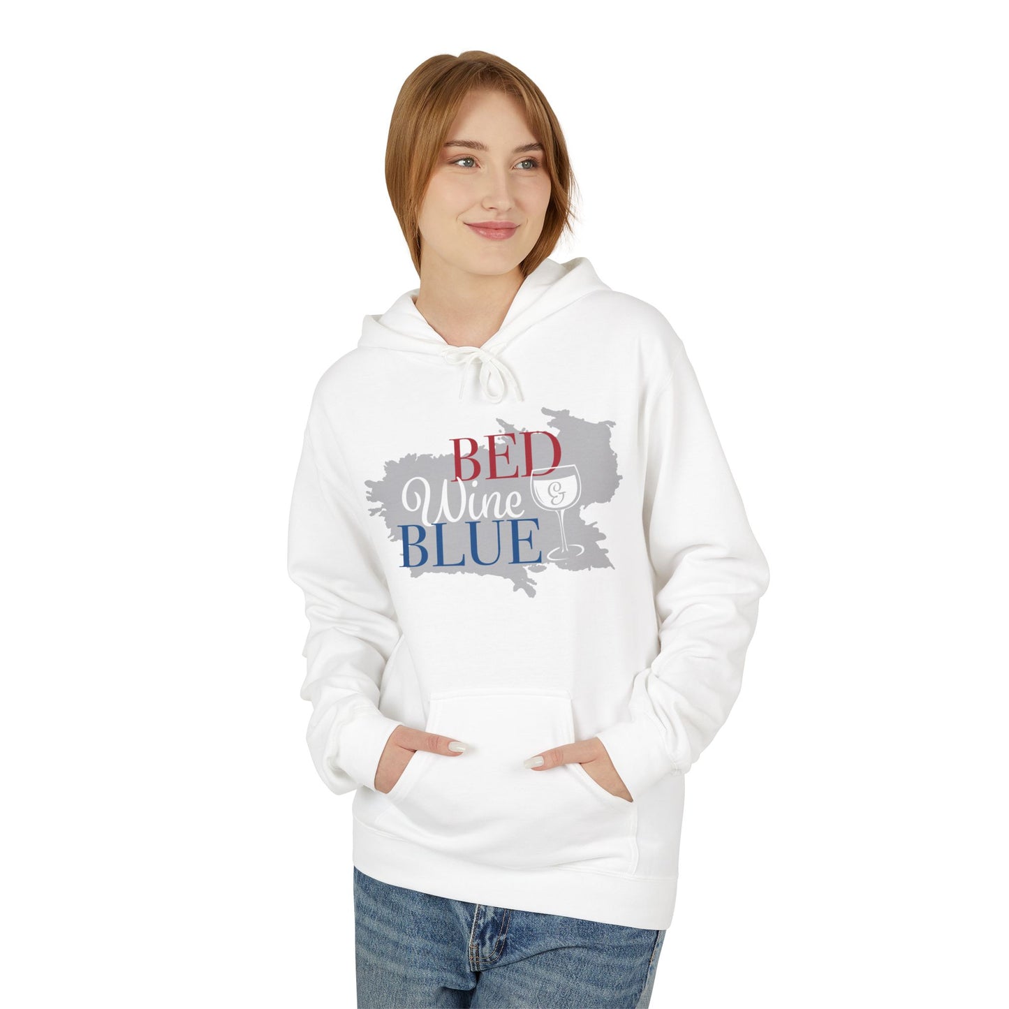 Red White & Blue Hoodie — Patriotic Wine Glass Design