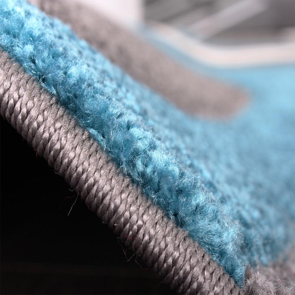 Designer Area Rug with Contour Cut and Modern Wave Pattern-3